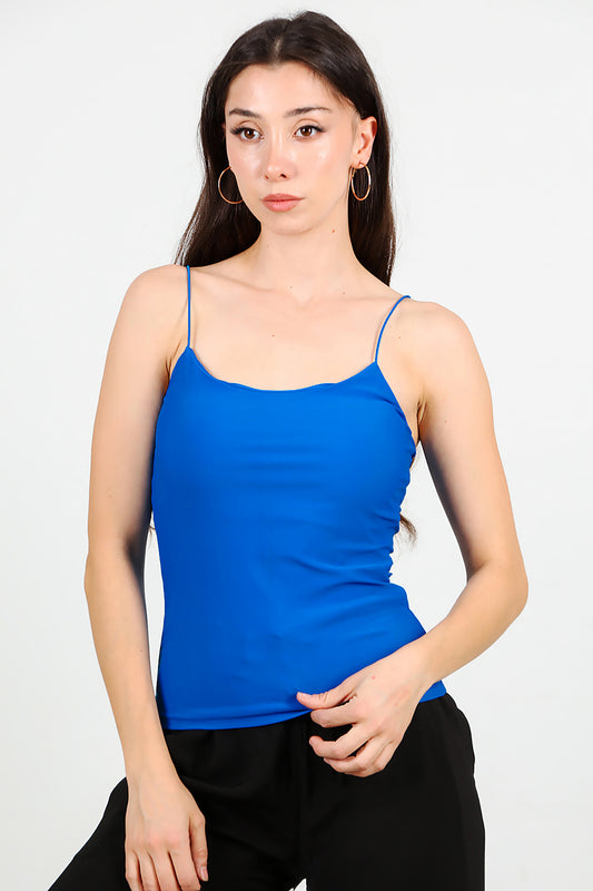 Kadın İp Askılı Bluz Saks