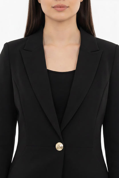 Kadın Tek Düğmeli Ceket Siyah