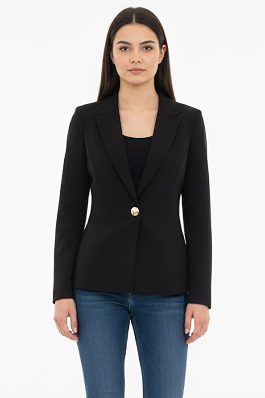 Kadın Tek Düğmeli Ceket Siyah