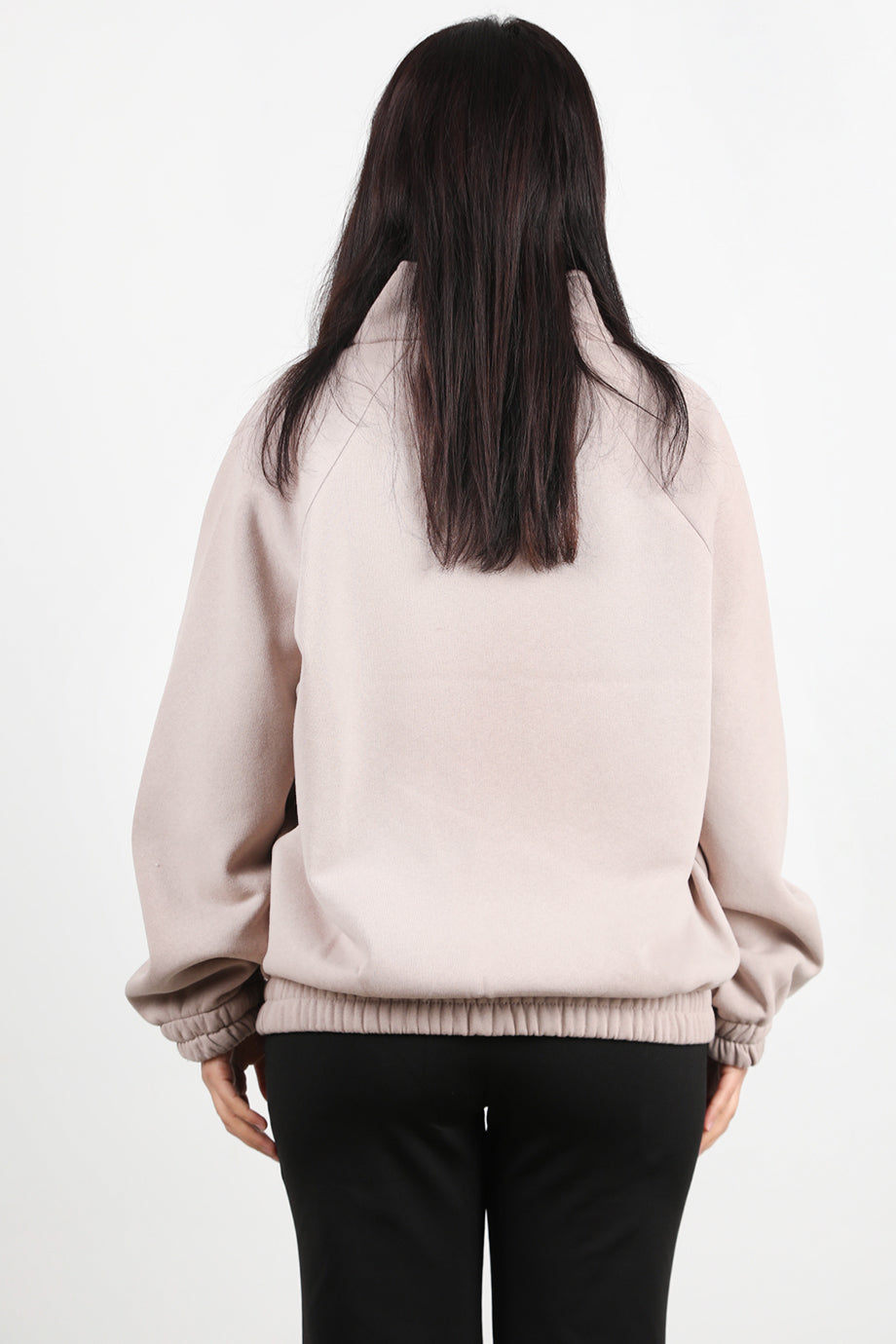 Flexjacket Kadın Ön Fermuarlı Dik Yaka Bel Lastikli Ceket Bej