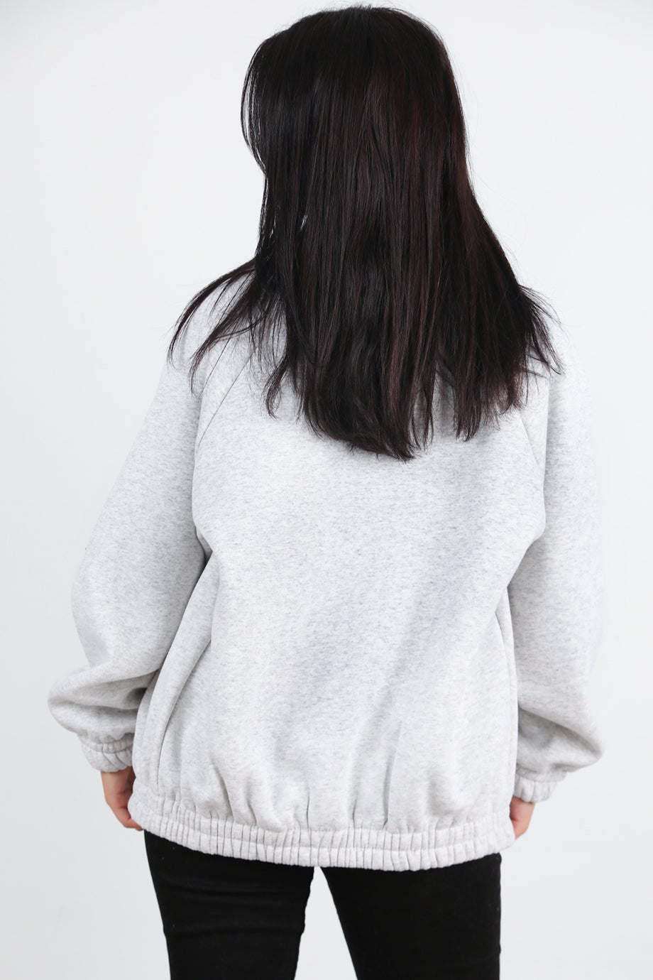 Flexjacket Kadın Ön Fermuarlı Dik Yaka Bel Lastikli Ceket Gri