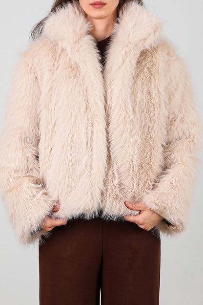 Kadın Kürk Ceket Krem