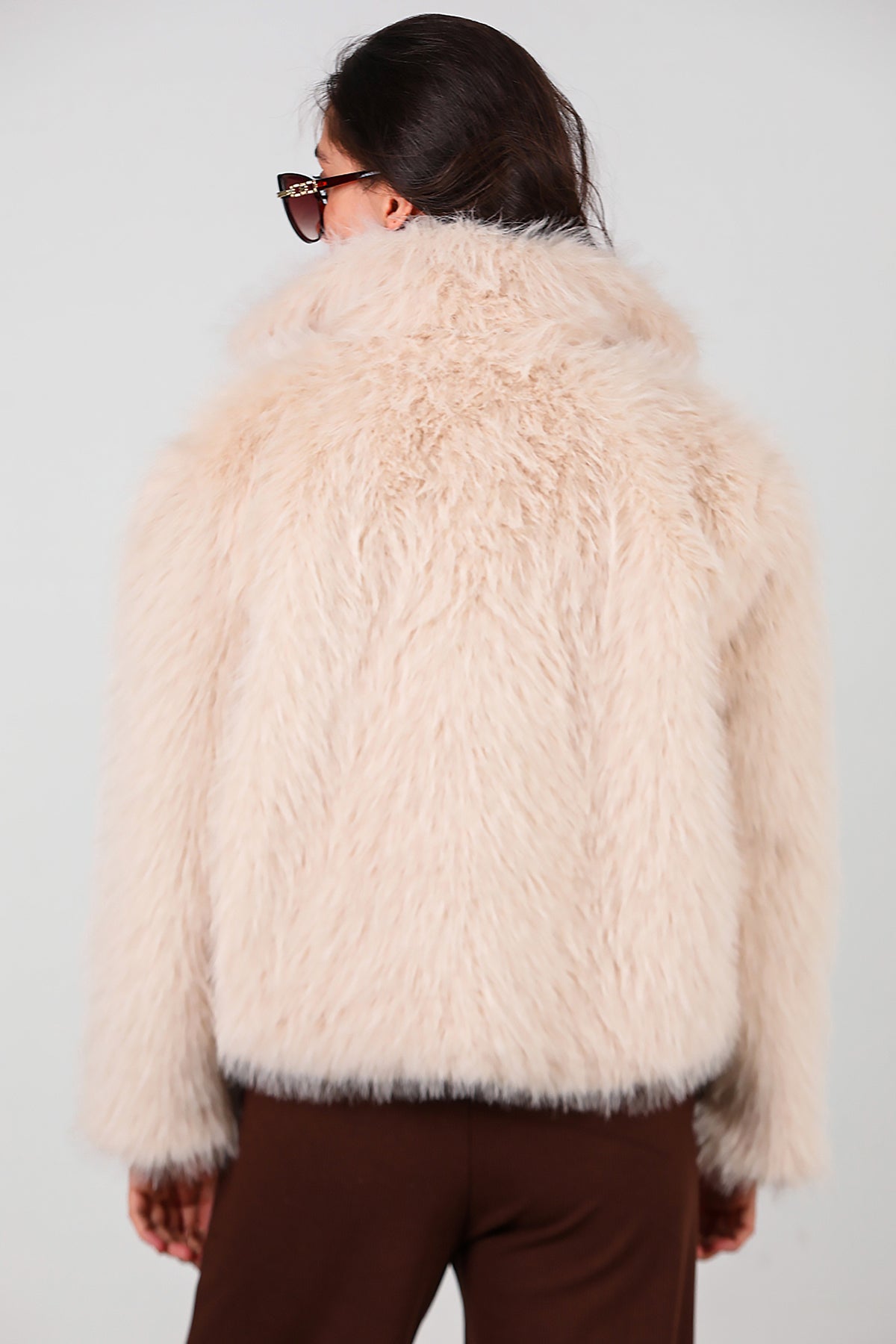 Kadın Kürk Ceket Krem