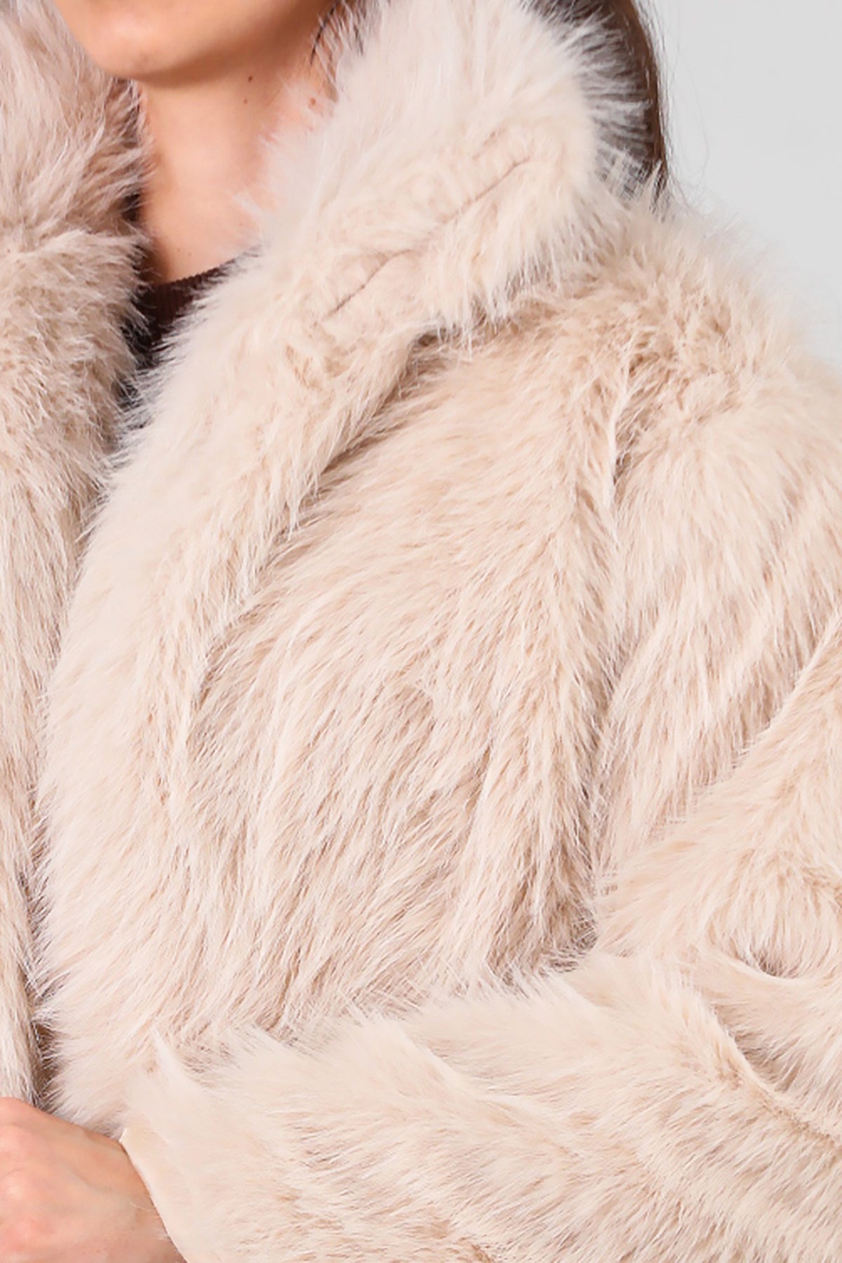 Kadın Kürk Ceket Krem