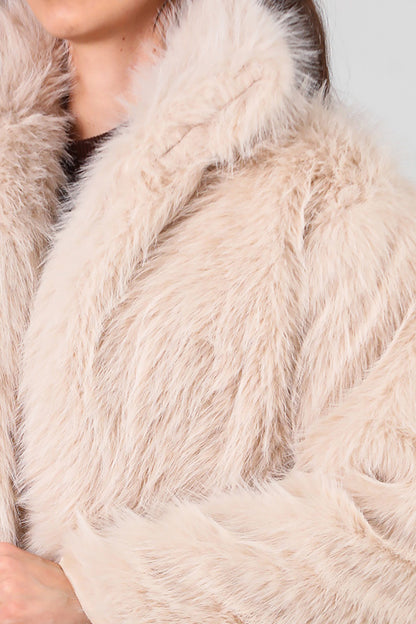 Kadın Kürk Ceket Krem