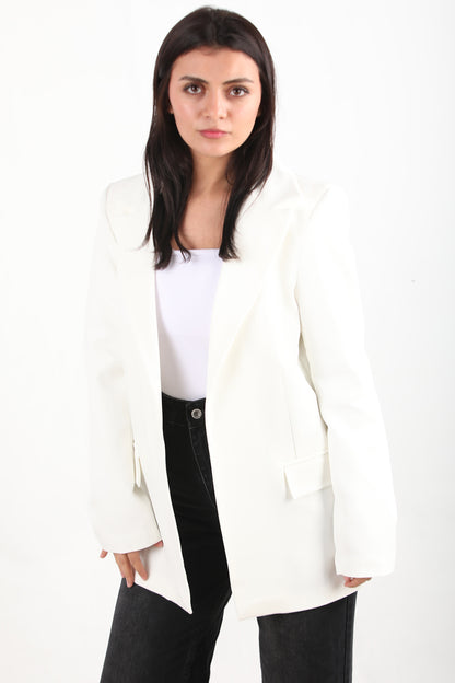 Formelle Kadın Blazer Ceket Ekru