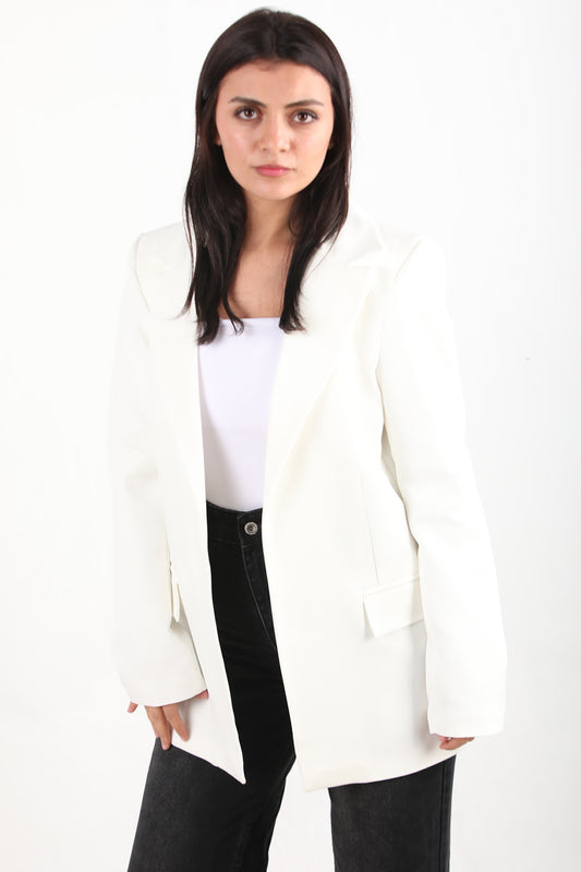 Formelle Kadın Blazer Ceket Ekru