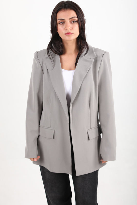 Formelle Kadın Blazer Ceket Gri