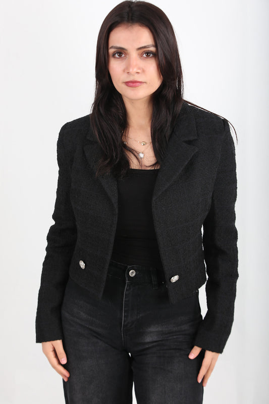 Vera Kadın İçi Astarlı Kısa Ceket Siyah