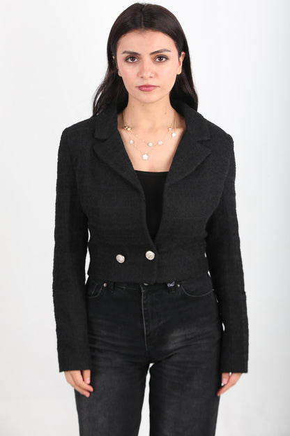 Vera Kadın İçi Astarlı Kısa Ceket Siyah