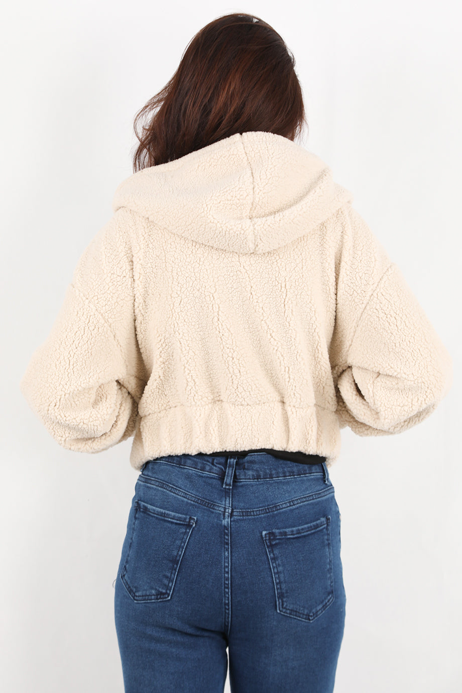 Creamyra Kadın Kısa Kapşonlu Ceket Krem