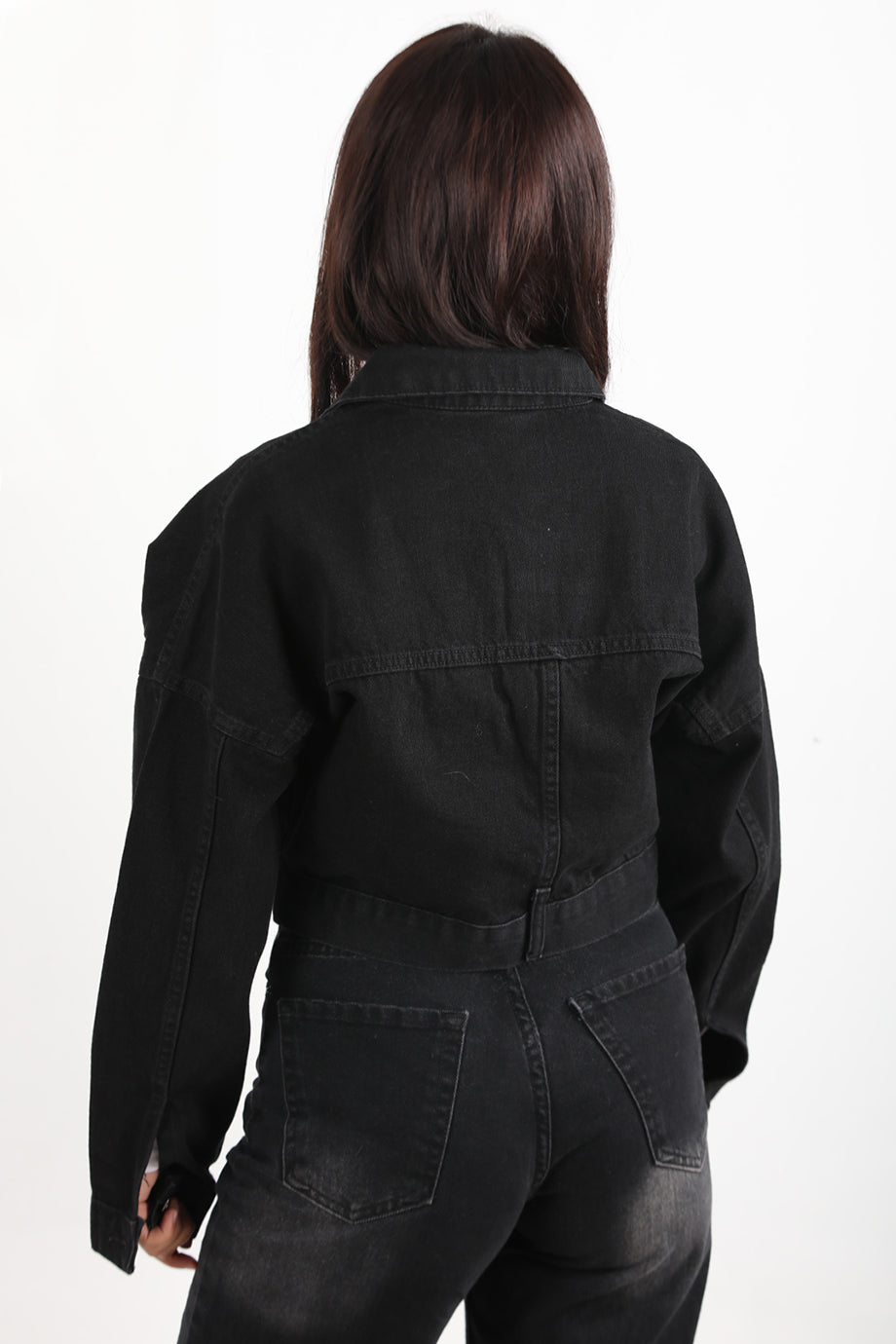 Crozia Kadın Kısa Ön Fermuarlı Ceket Siyah