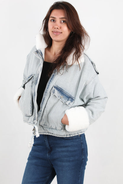 Warmdenim Kadın İçi Polar Kot Ceket