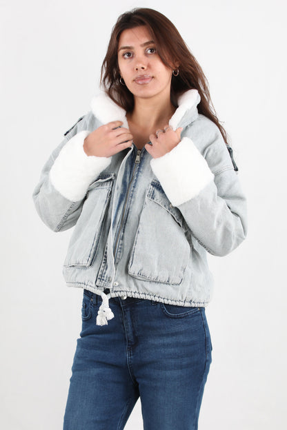 Warmdenim Kadın İçi Polar Kot Ceket