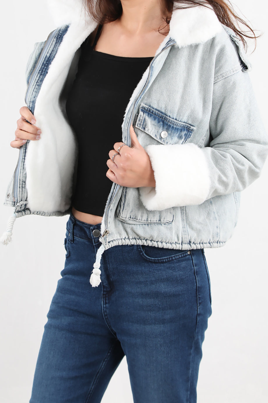 Warmdenim Kadın İçi Polar Kot Ceket