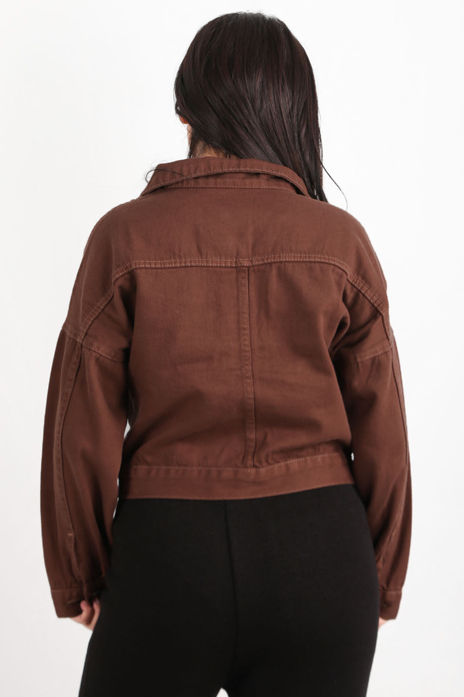 Denimix Kadın Kısa Kot Ceket Kahverengi