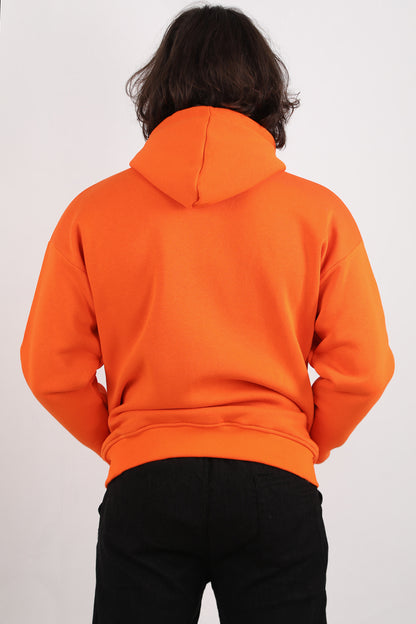 Urbanor  Erkek Kapşonlu Önü Fermuarlı Ceket Turuncu