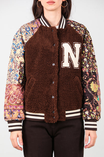 Kadın Kolları Desenli Ceket Kahverengi