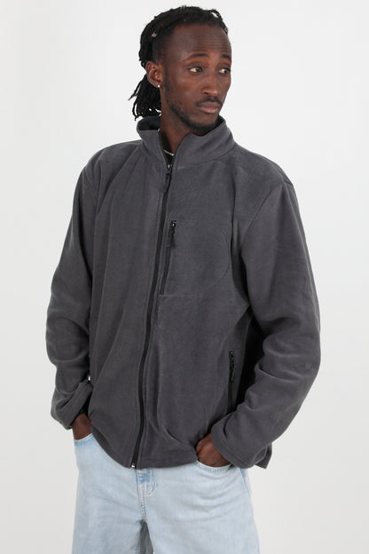 Winterwear Erkek Büyük Beden 3iplik Polar Ceket Füme