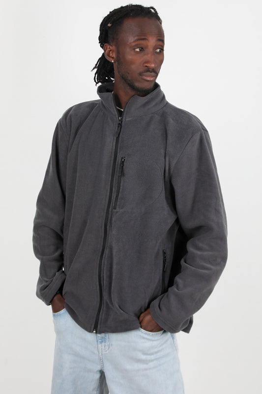 Winterwear Erkek Büyük Beden 3iplik Polar Ceket Füme