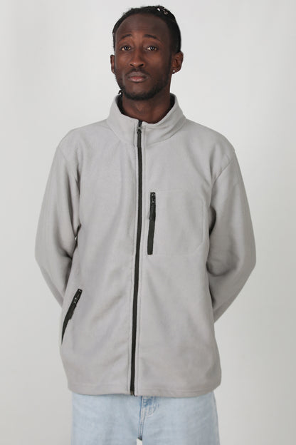 Winterwear Erkek Büyük Beden 3iplik Polar Ceket Gri