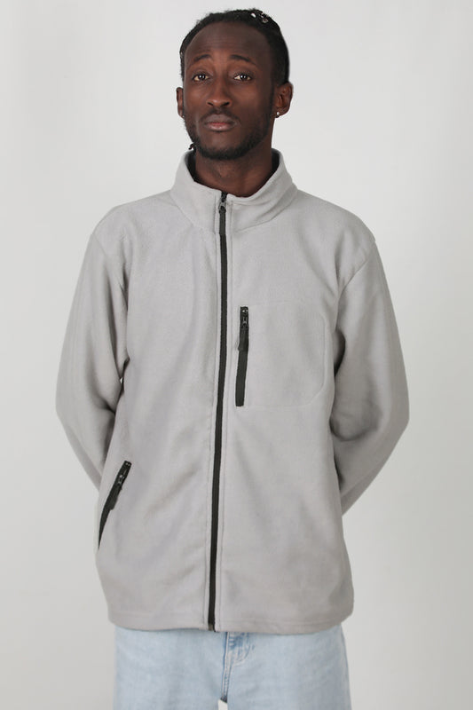 Winterwear Erkek Büyük Beden 3iplik Polar Ceket Gri