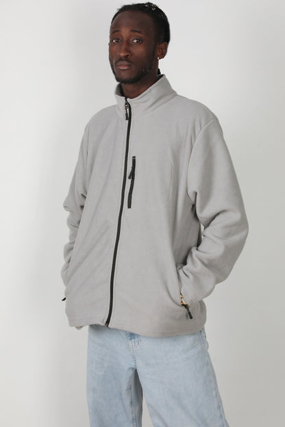 Winterwear Erkek Büyük Beden 3iplik Polar Ceket Gri