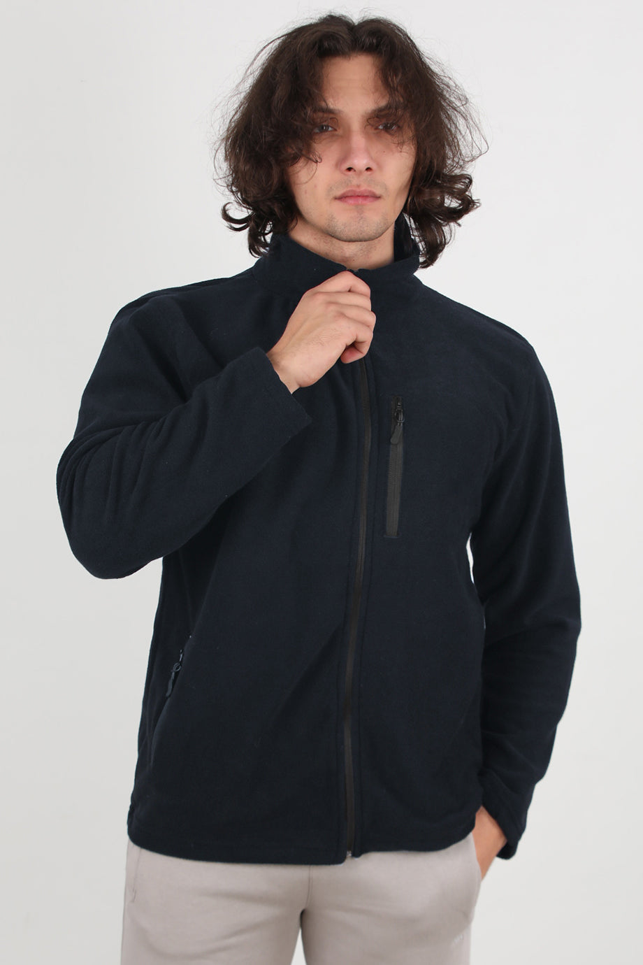 Winterwear Erkek Büyük Beden 3iplik Polar Ceket Lacivert