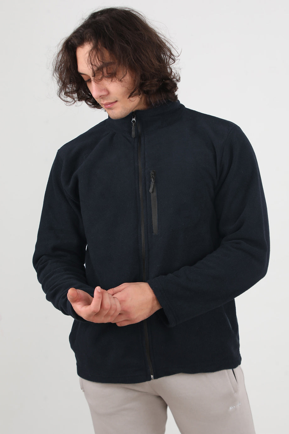 Winterwear Erkek Büyük Beden 3iplik Polar Ceket Lacivert