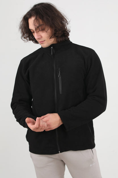 Winterwear Erkek Büyük Beden 3iplik Polar Ceket Siyah