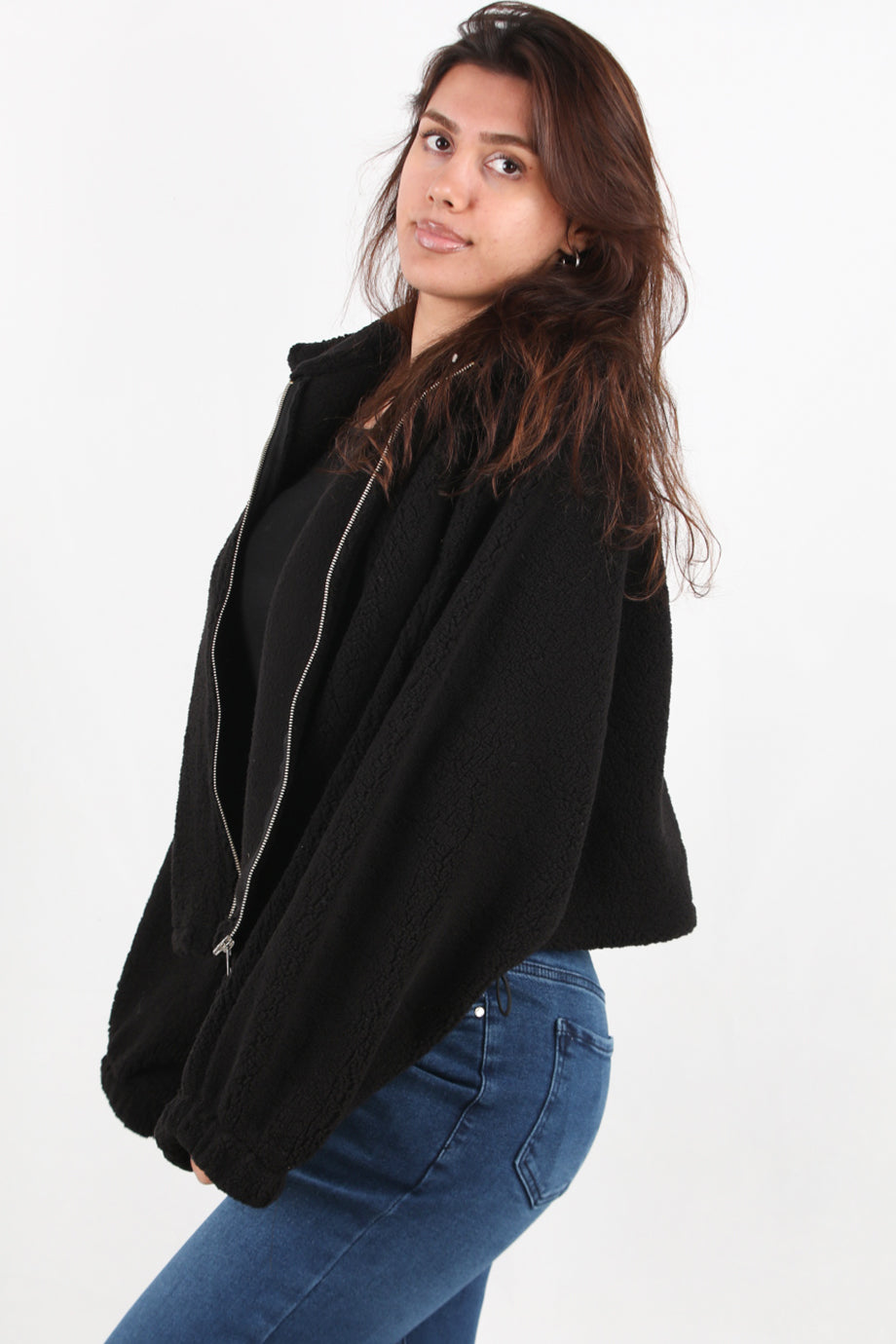 Cozyra Kadın Peluş Ceket Siyah