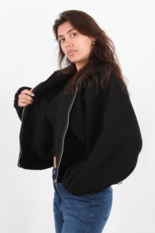 Cozyra Kadın Peluş Ceket Siyah