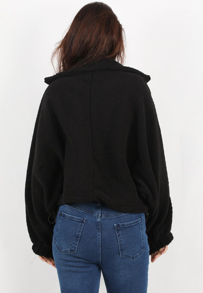 Cozyra Kadın Peluş Ceket Siyah