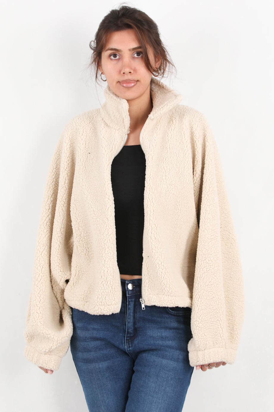 Cozyra Kadın Peluş Ceket Taş