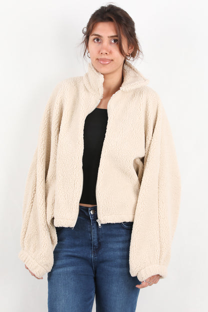 Cozyra Kadın Peluş Ceket Taş