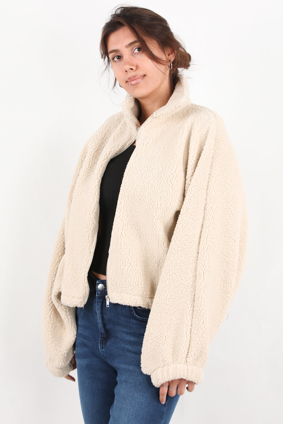 Cozyra Kadın Peluş Ceket Taş