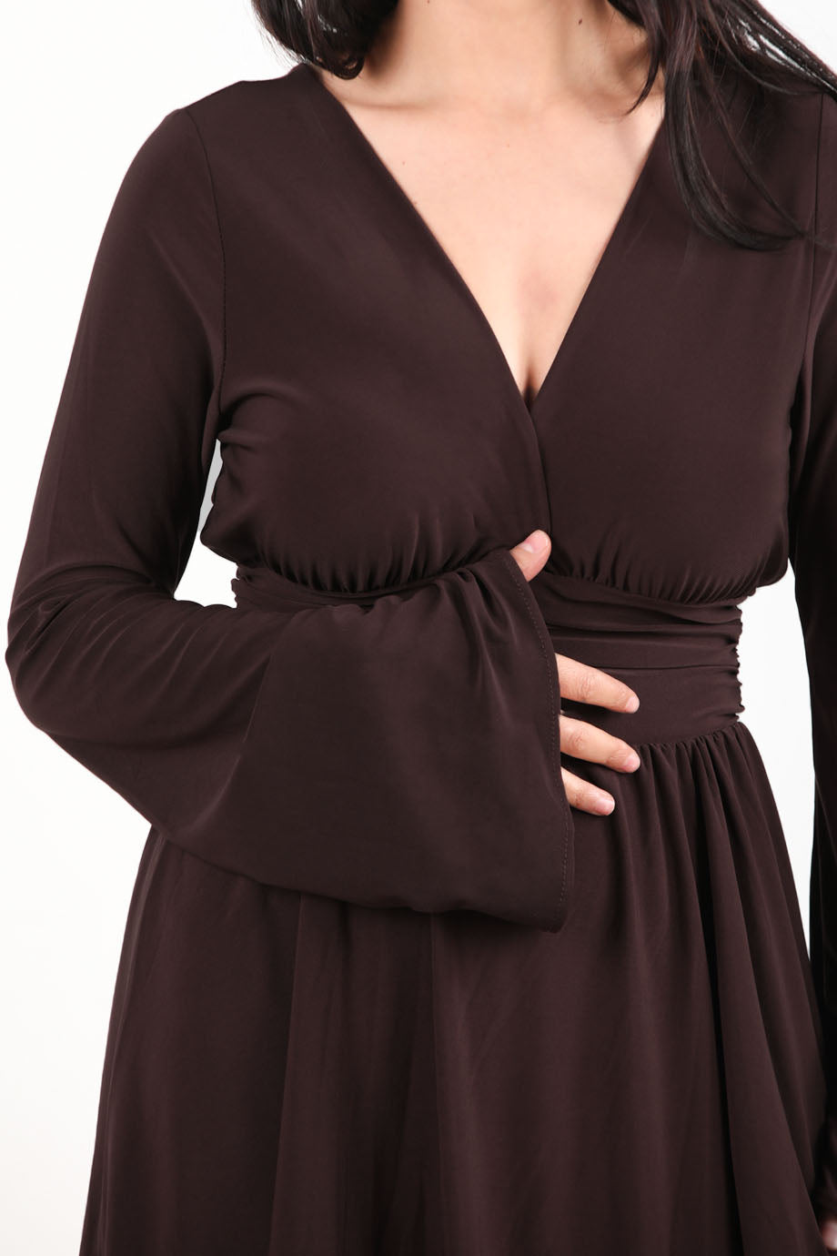 Flexdress Kadın Mini Şortlu Elbise Kahverengi