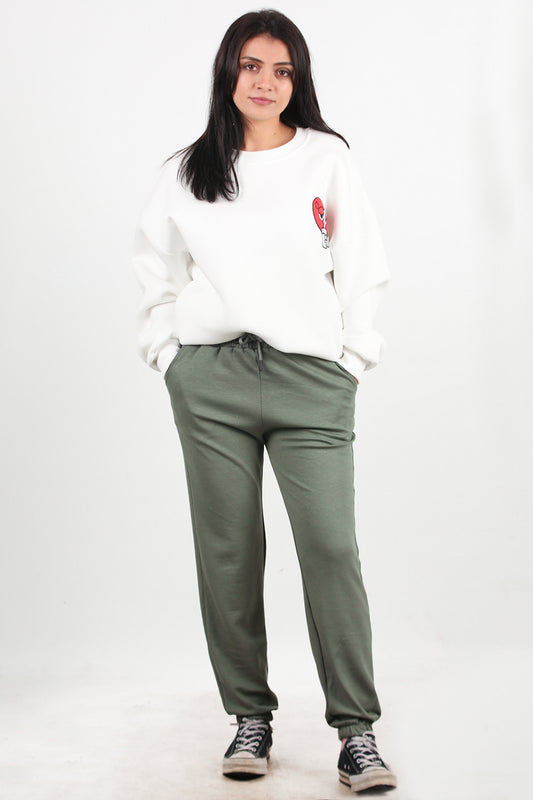 Move Kadın Paça Lastikli Eşofman  Haki