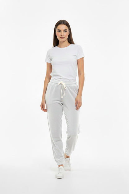 Kadın Paça Lastikli Havlu Eşofman Gri