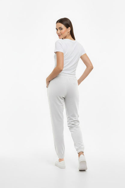 Kadın Paça Lastikli Havlu Eşofman Gri