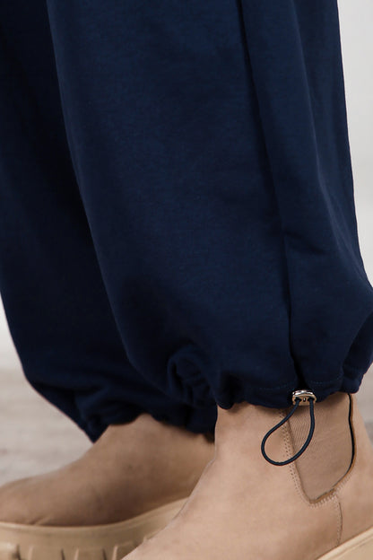 Kadın Cepli Paça Lastikli Eşofman Lacivert