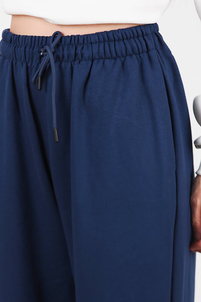 Kadın Paça Lastikli Oversize Eşofman Lacivert