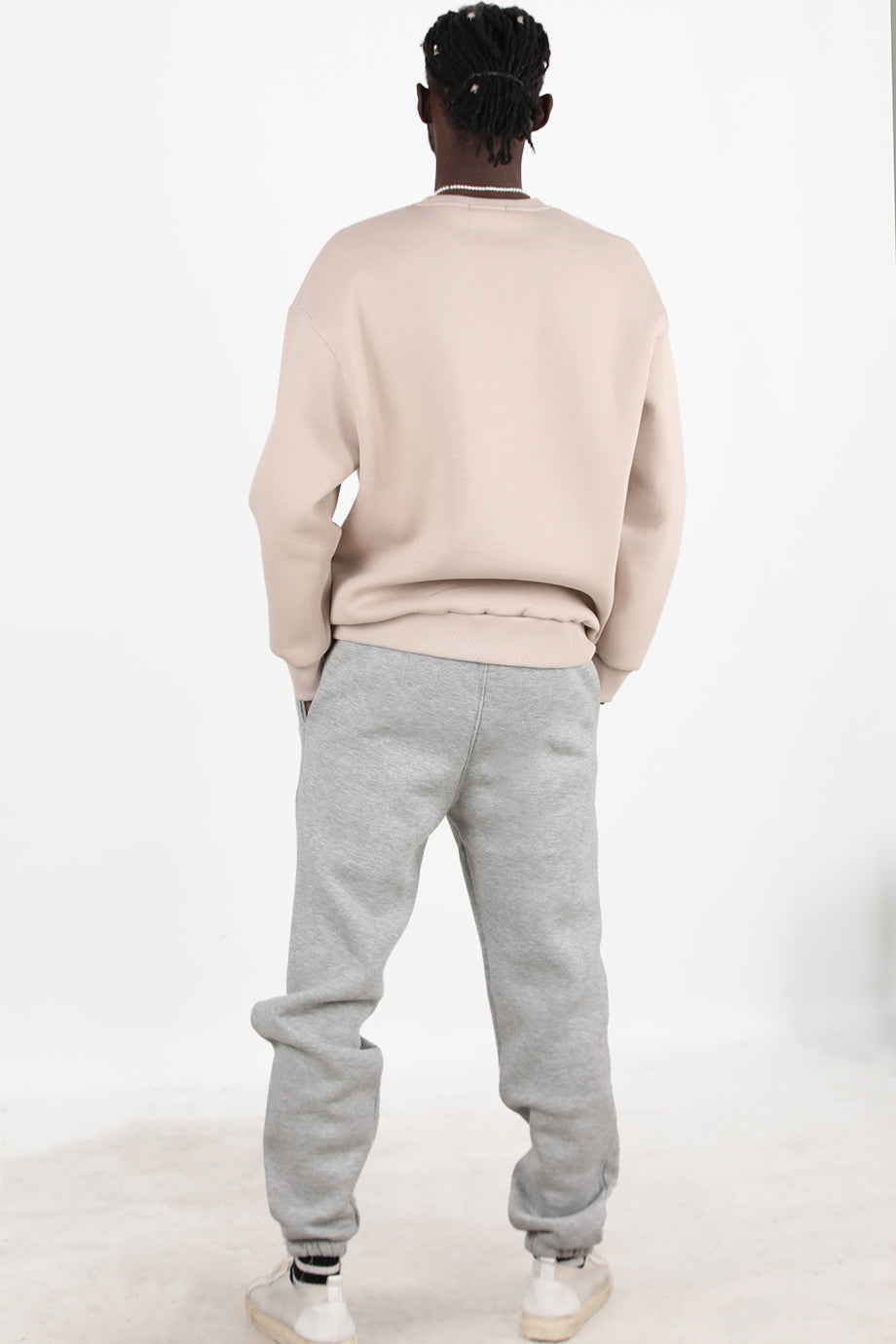 Solid Erkek Paça Lastikli 3 İplik Eşofman Gri