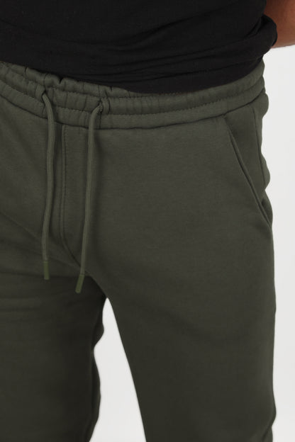 Solid Erkek Paça Lastikli 3 İplik Eşofman Haki