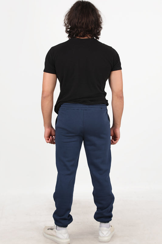 Solid Erkek Paça Lastikli 3 İplik Eşofman Lacivert