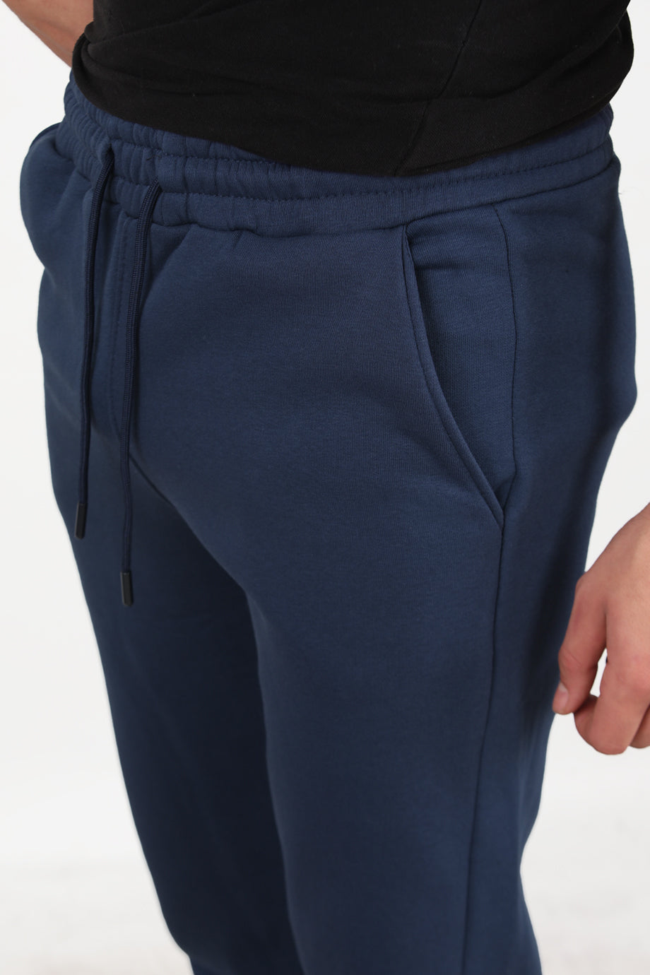 Solid Erkek Paça Lastikli 3 İplik Eşofman Lacivert