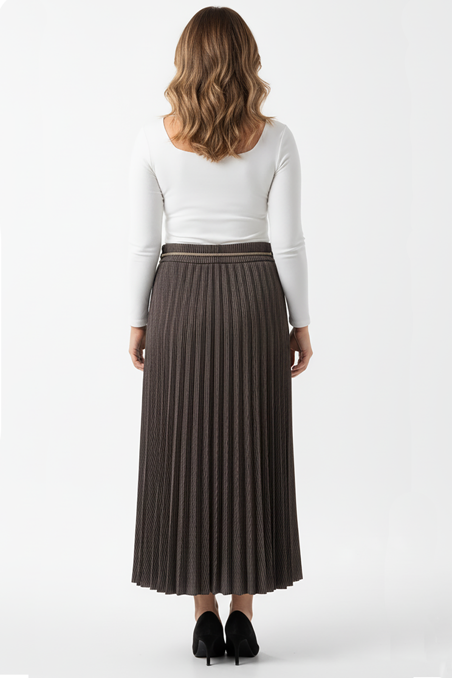 Büyük Beden Su Yolu Uzun Etek Bordo