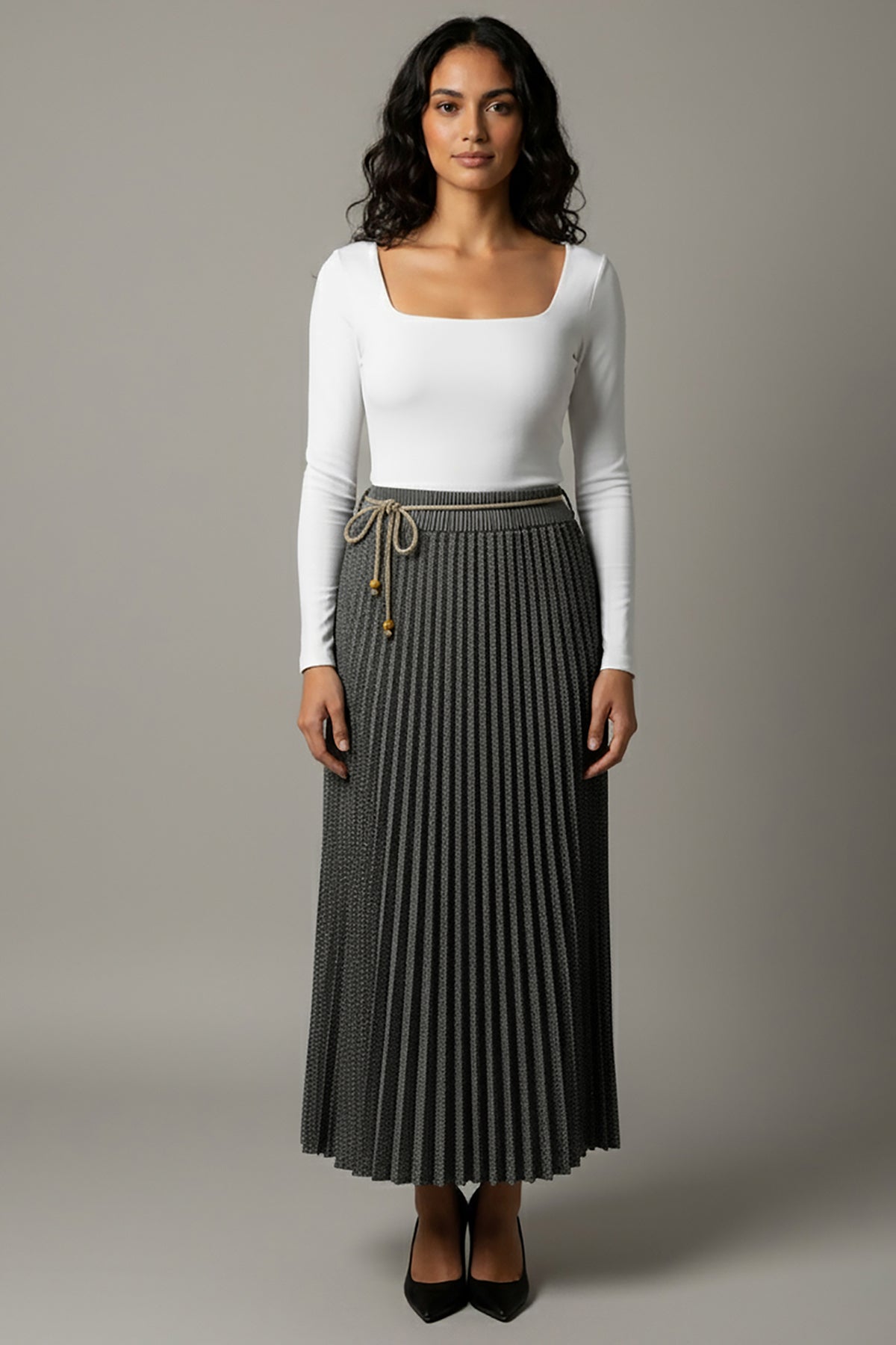 Büyük Beden Su Yolu Uzun Etek Yeşil