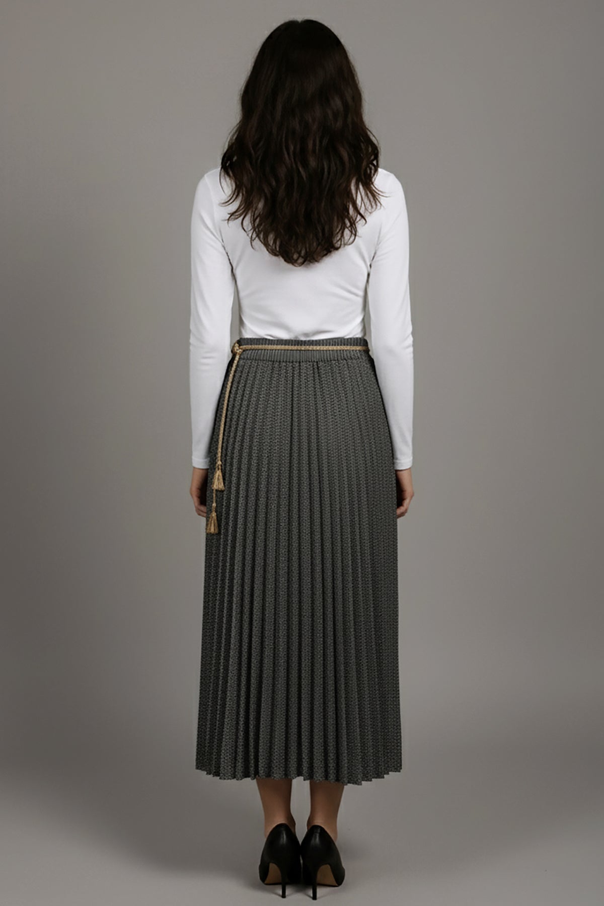 Büyük Beden Su Yolu Uzun Etek Yeşil