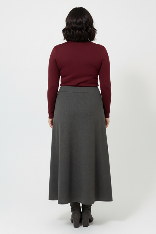 Büyük Beden Uzun Çan Etek Yeşil